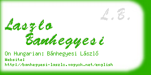 laszlo banhegyesi business card