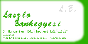 laszlo banhegyesi business card